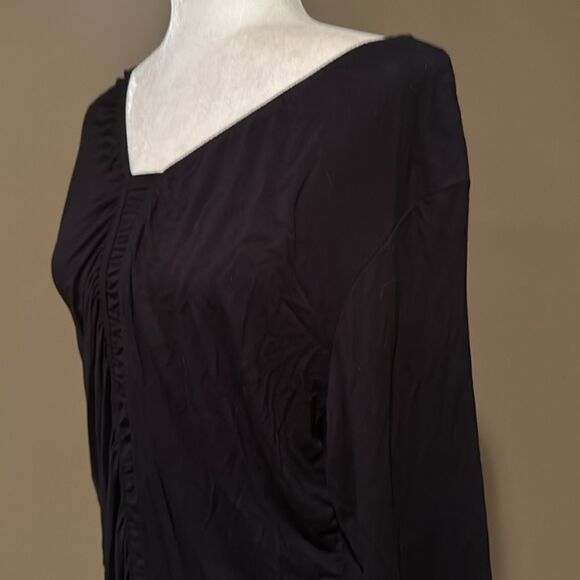 Avenue Black Gathered  Front Top Plus Size 18/20 3/4 Length Sleeves - Picture 3 of 5